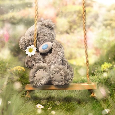 3D Holographic On Swing Me To You Bear Birthday Card £3.59